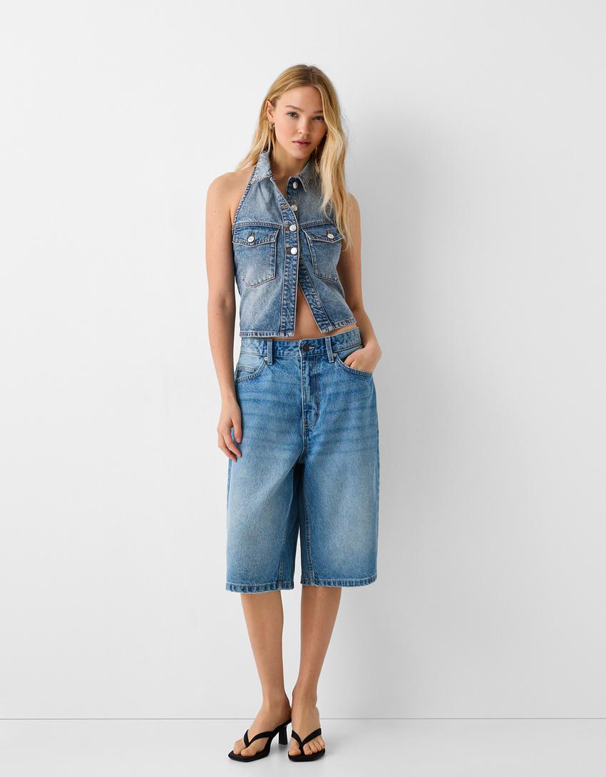 توب قميصي دنيم-أزرق فاتح-3