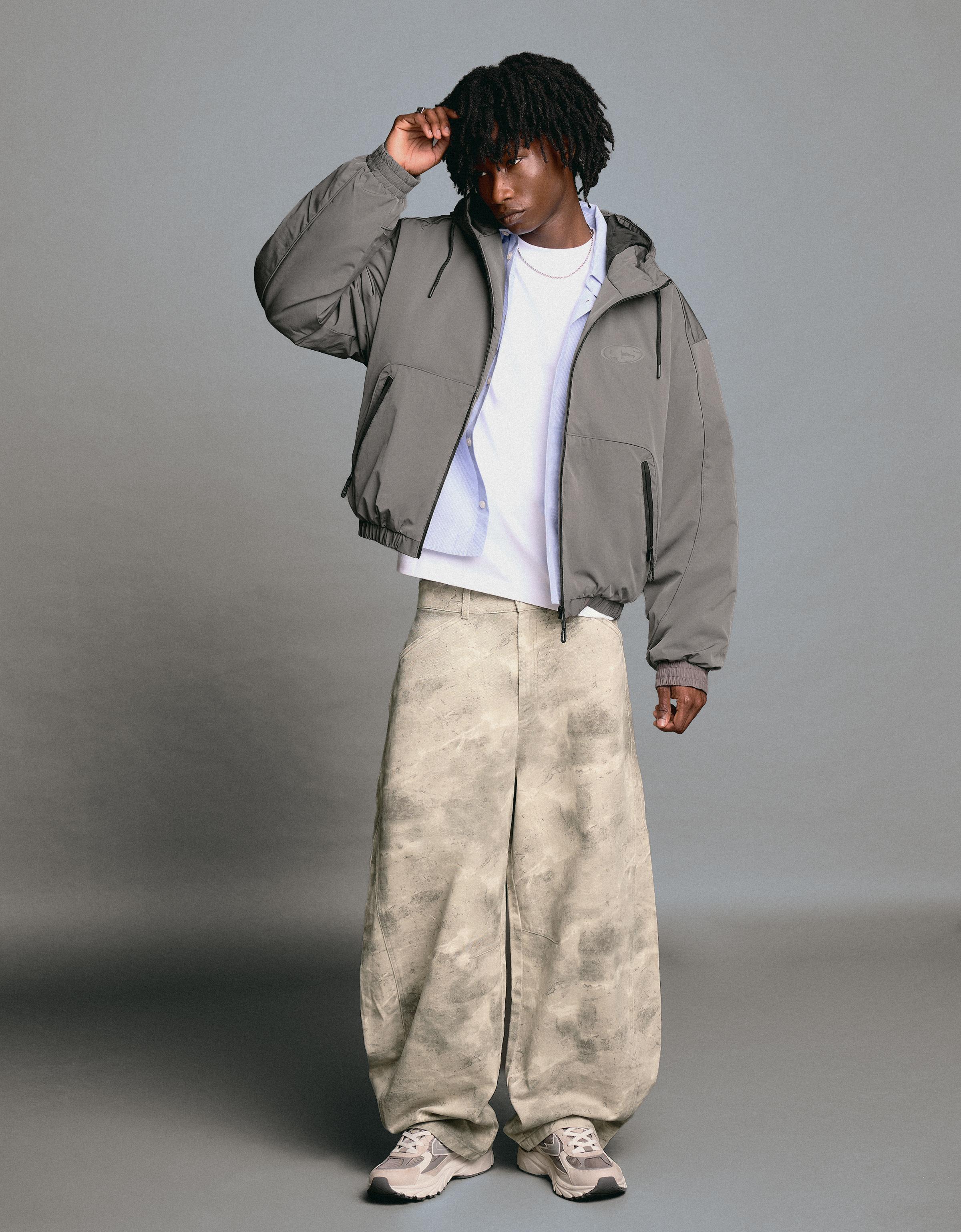 Technical hooded jacket — Grey
