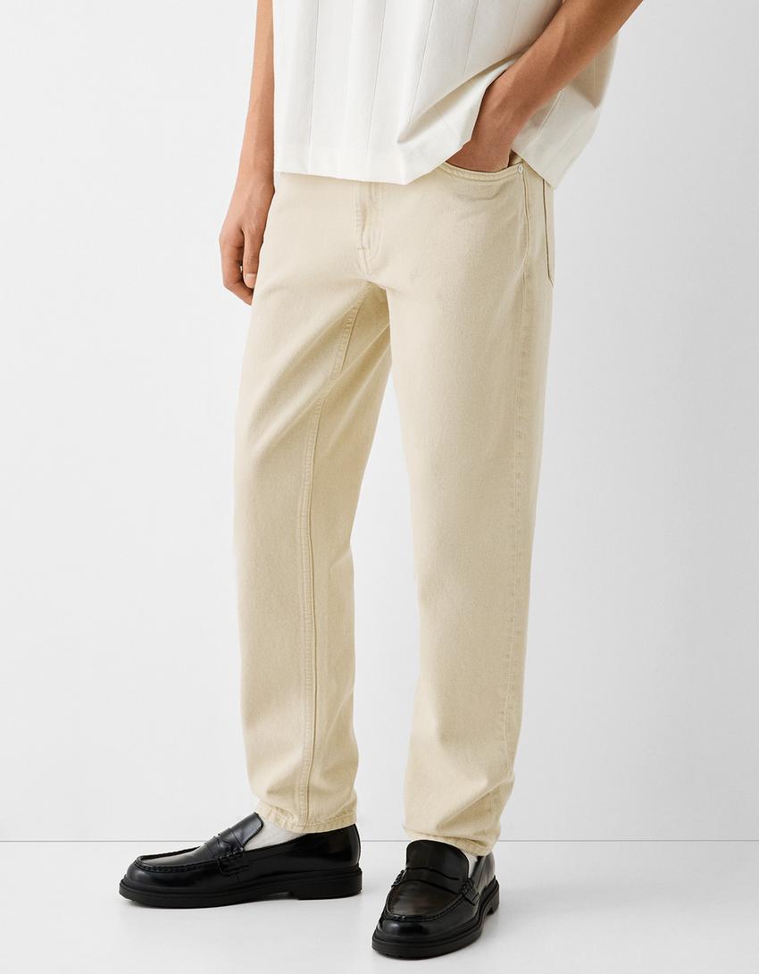 Jeans straight-Bege-1