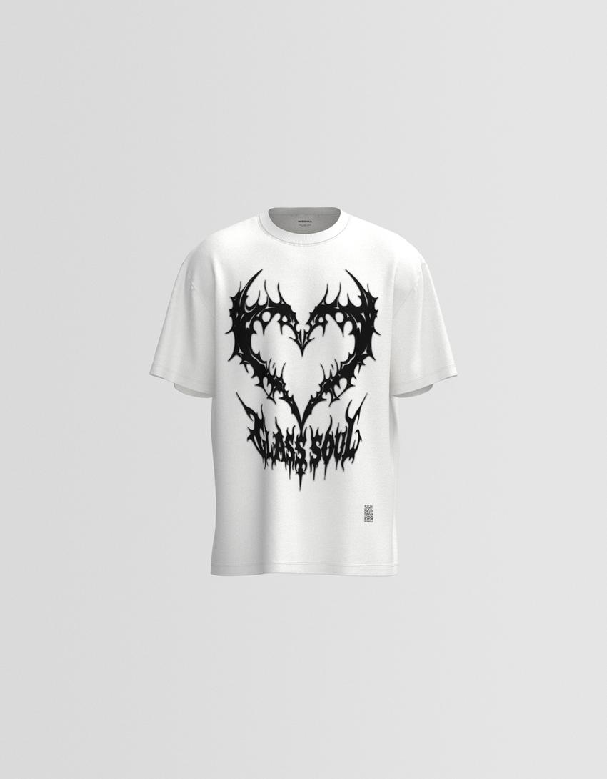 T-shirt manches courtes imprimé-Blanc-1