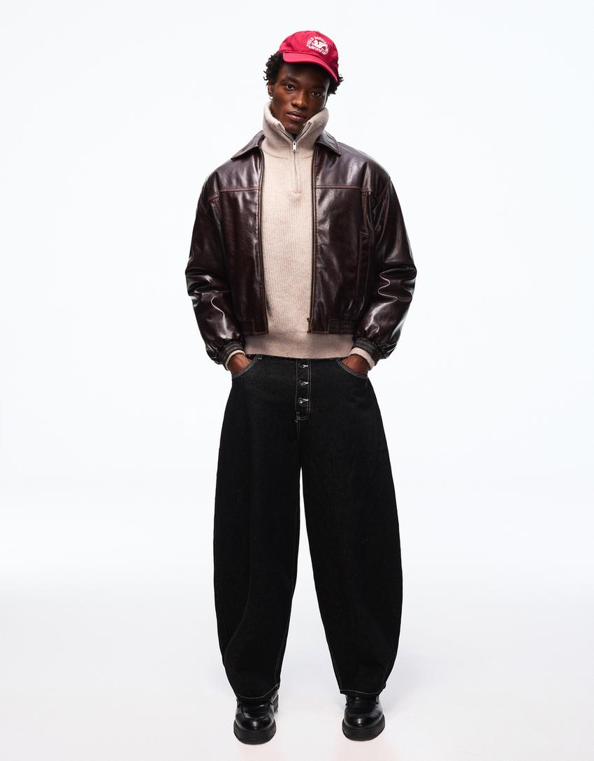 Barrel jeans-Black
