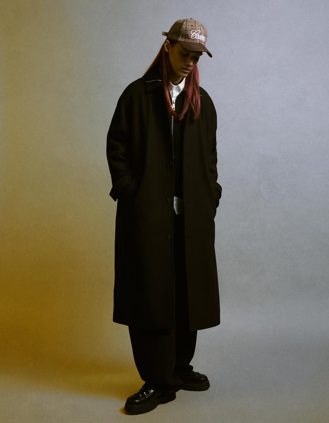 Long wool blend coat