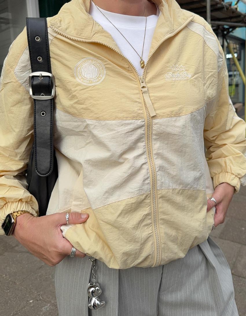 Blouson technique imprimé-Jaune-2
