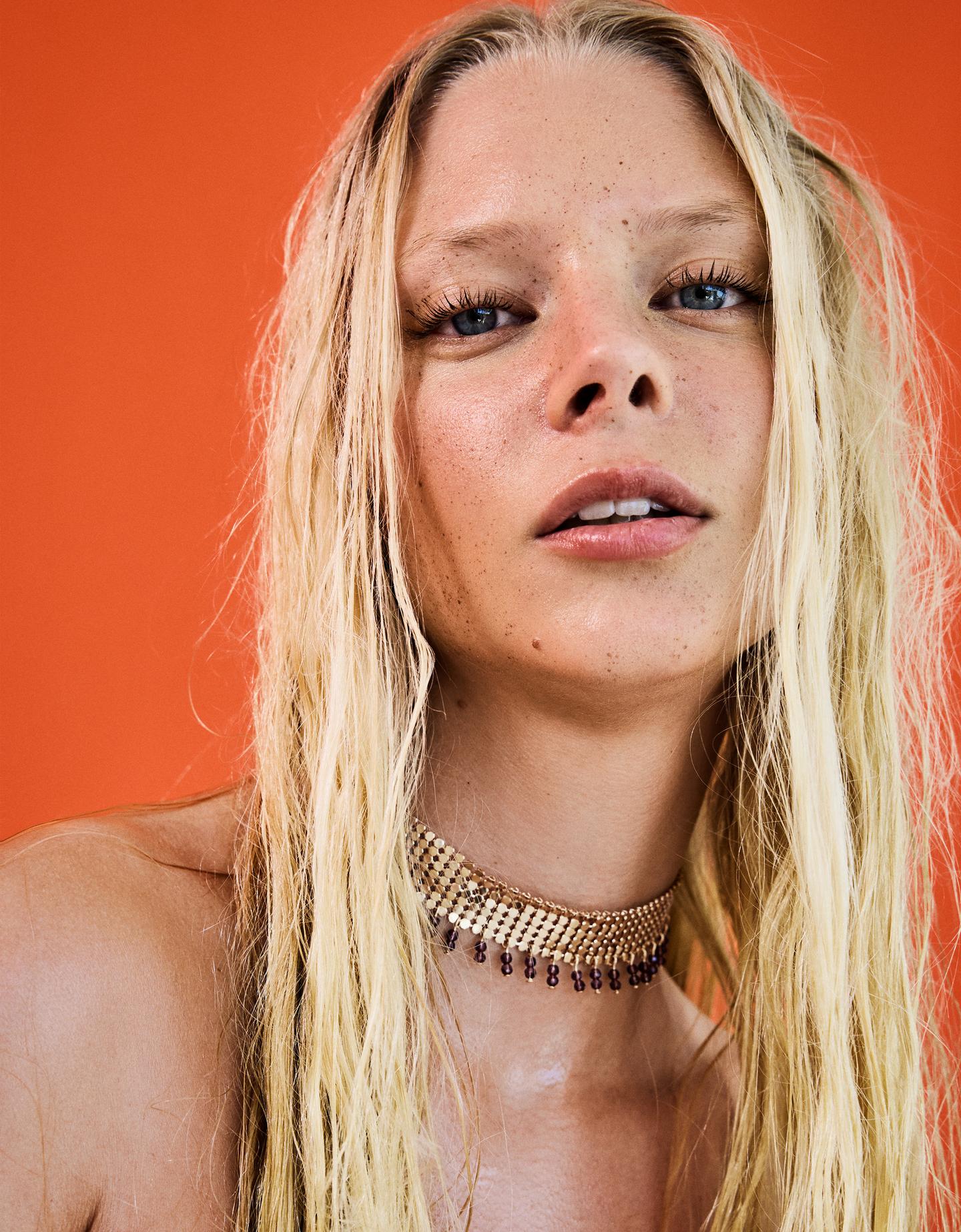 Bershka choker z siateczki złoty