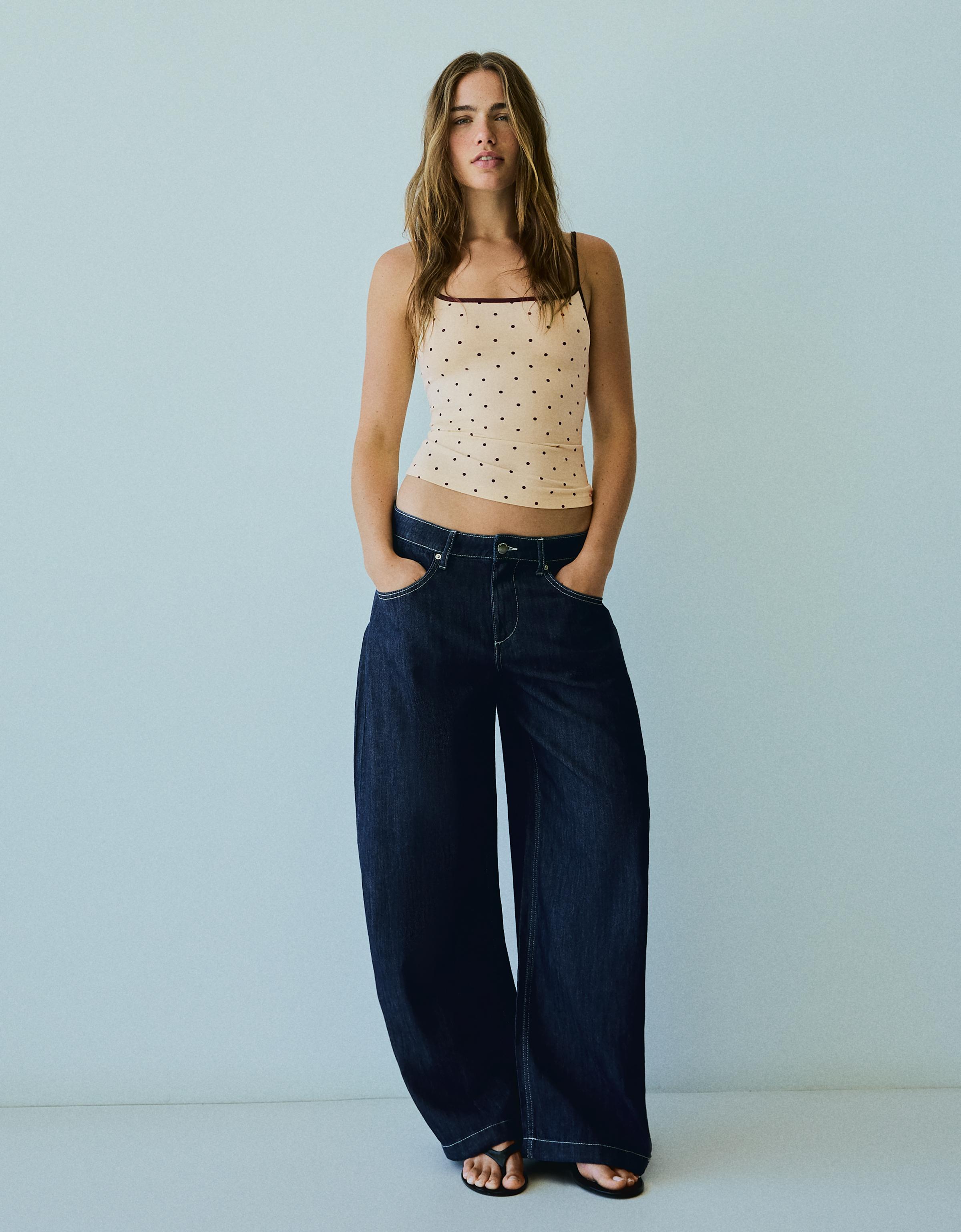 Contrast strappy top — Yellow