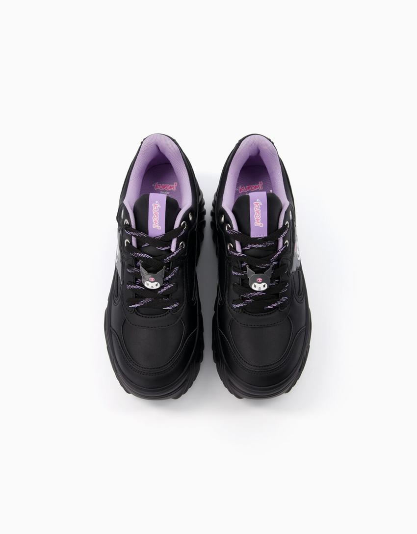 Baskets plateforme Kuromi-Noir-3