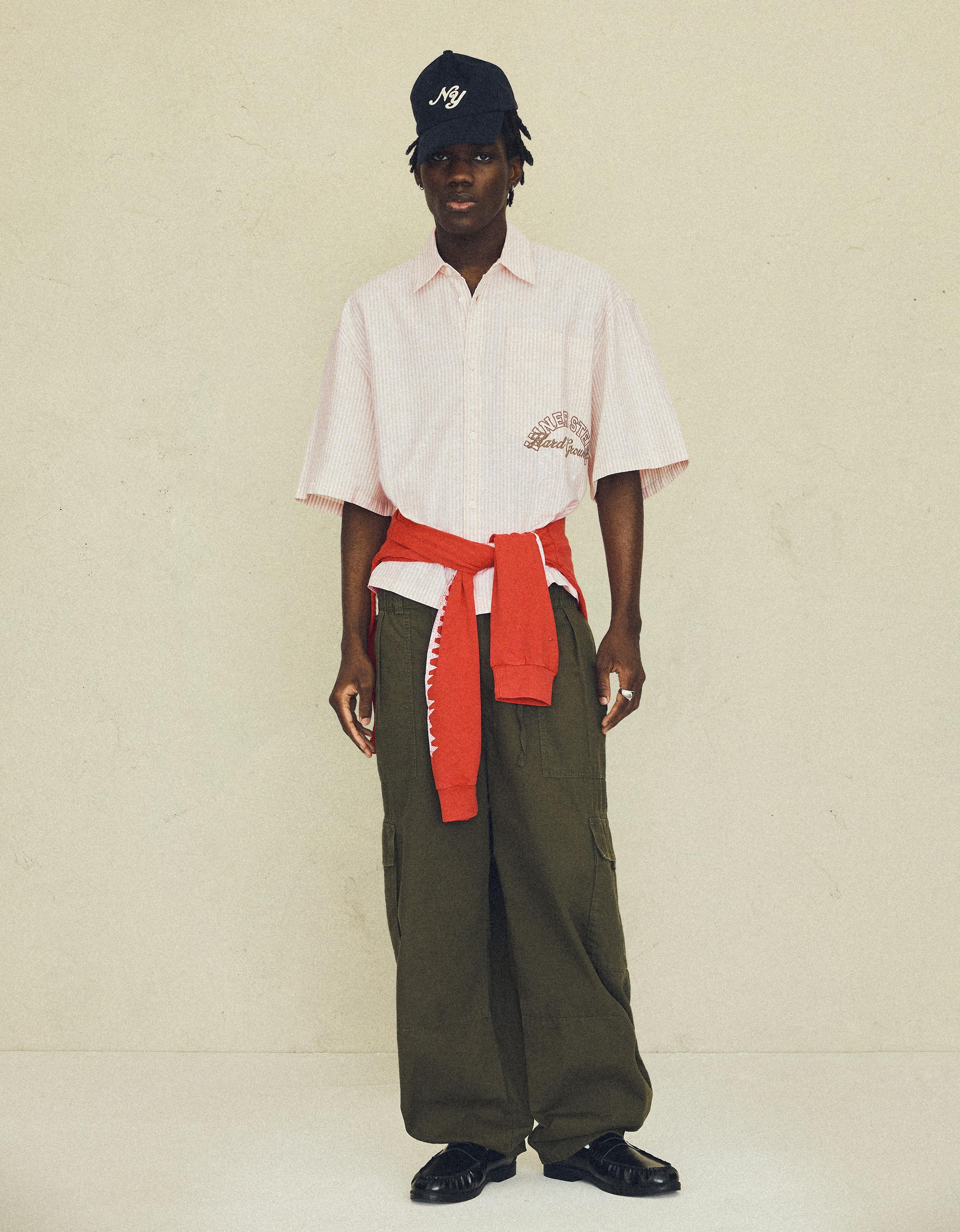 Short sleeve embroidered shirt — Cream