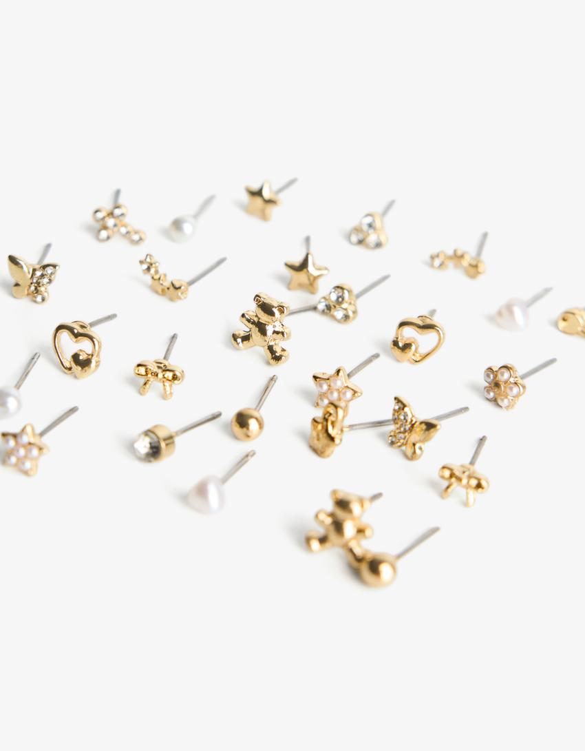 Lot de 16 boucles d'oreilles-Or-1