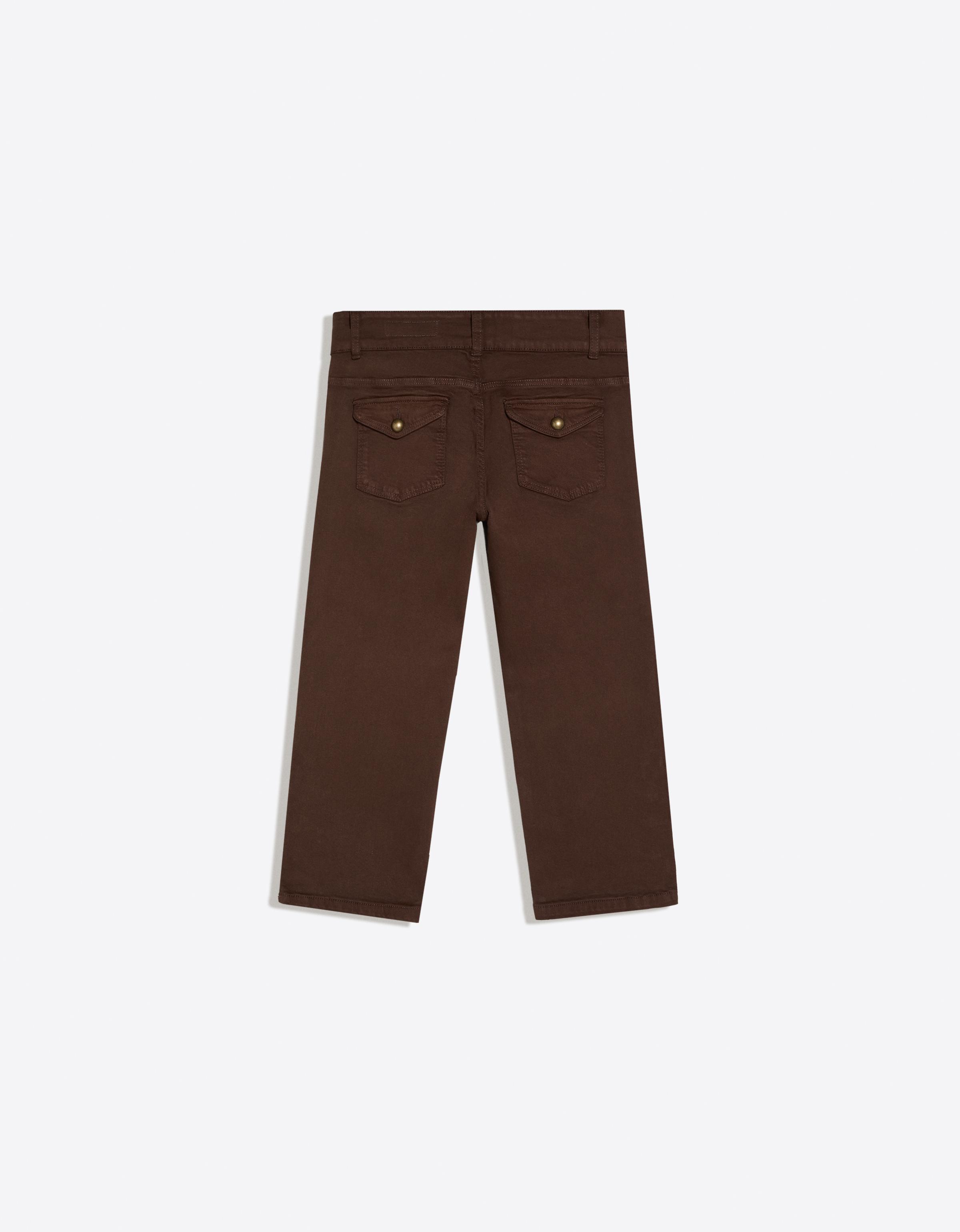 Button-up capris jeans — Brown