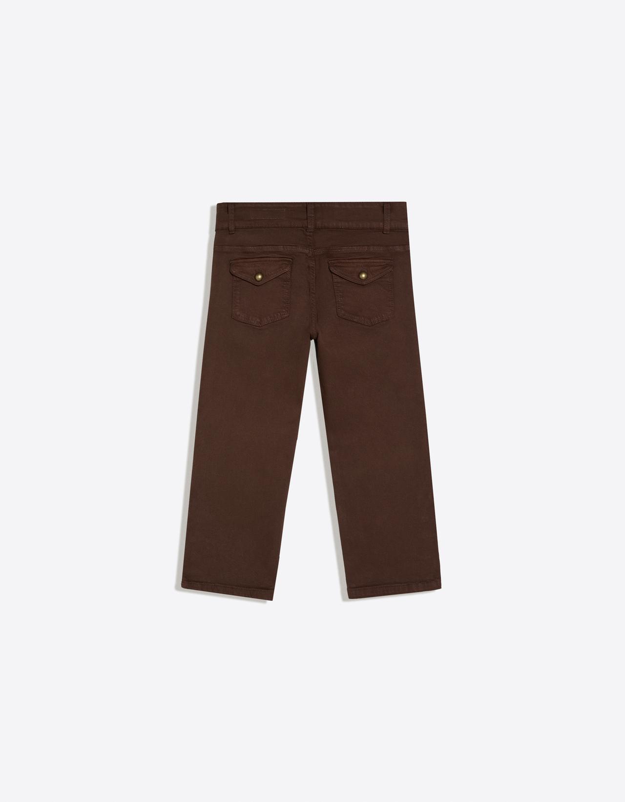 Button-up capris jeans — Brown