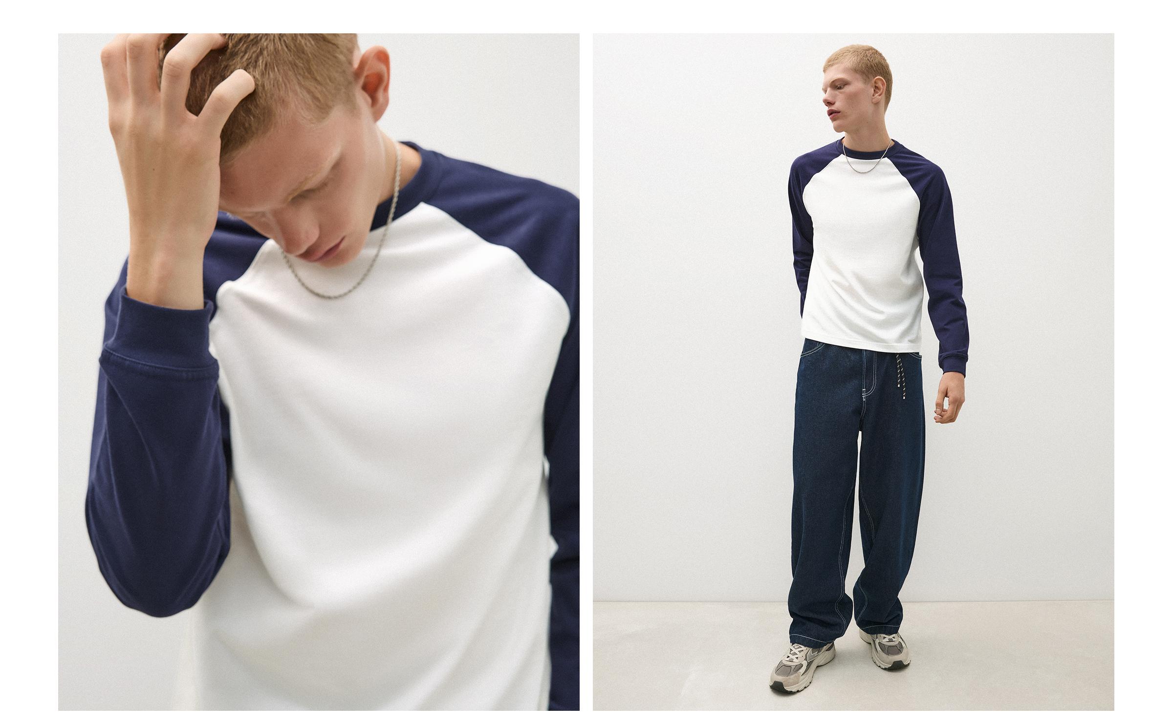 Long sleeve raglan T-shirt — Navy