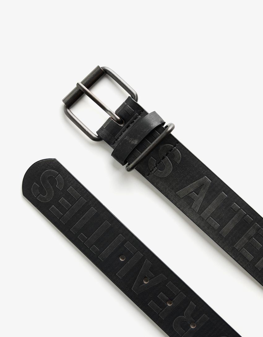 Faux leather belt-Black