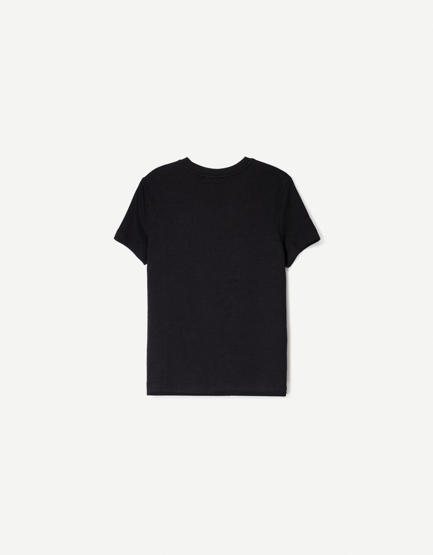 Camiseta manga corta heavy cotton-Negro-6