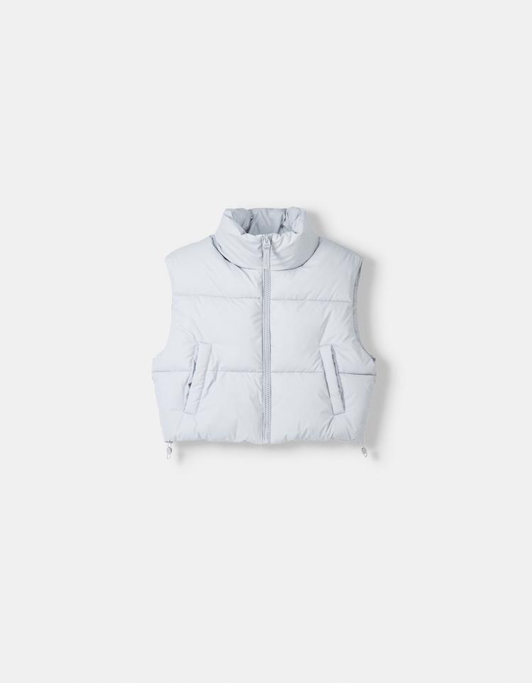 Cropped puffer gilet
