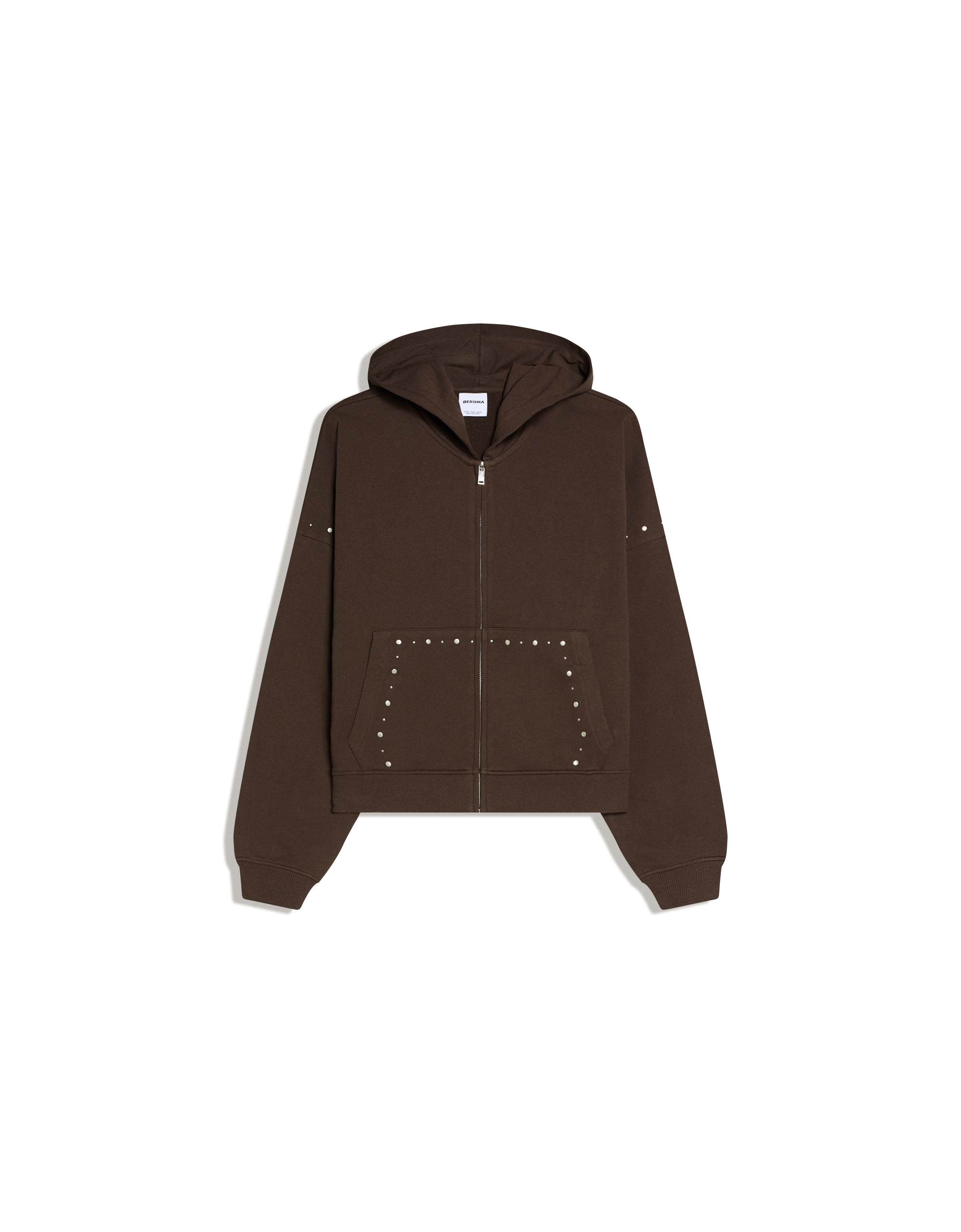Studded zip-up hoodie