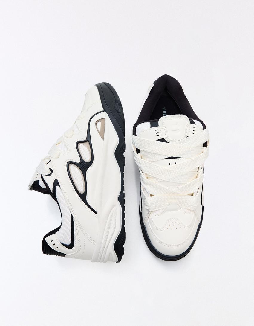 Skate-Sneaker mit dicker Sohle-Weiss