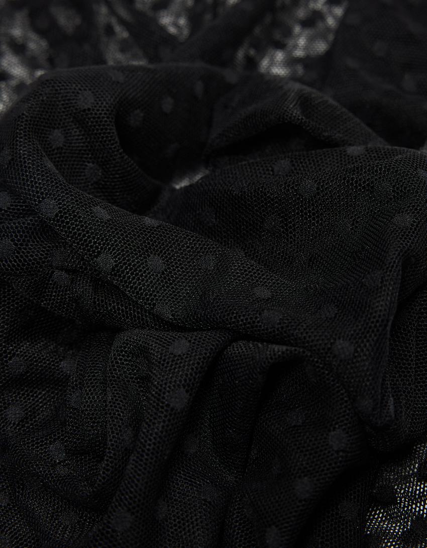 Leggings capri à pois-Noir