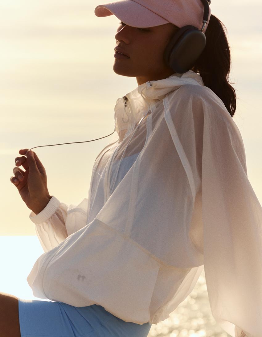 Nylon hooded jacket-Off white