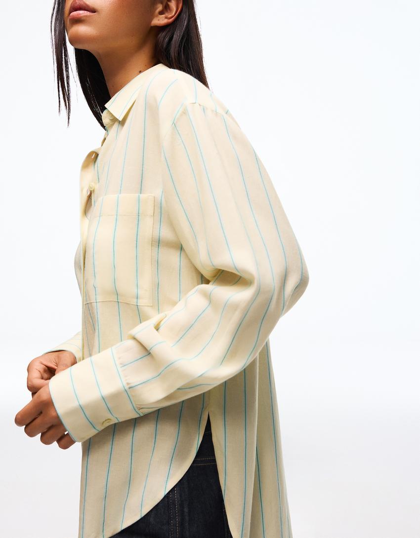 Camisa oversize fluida-Amarelo