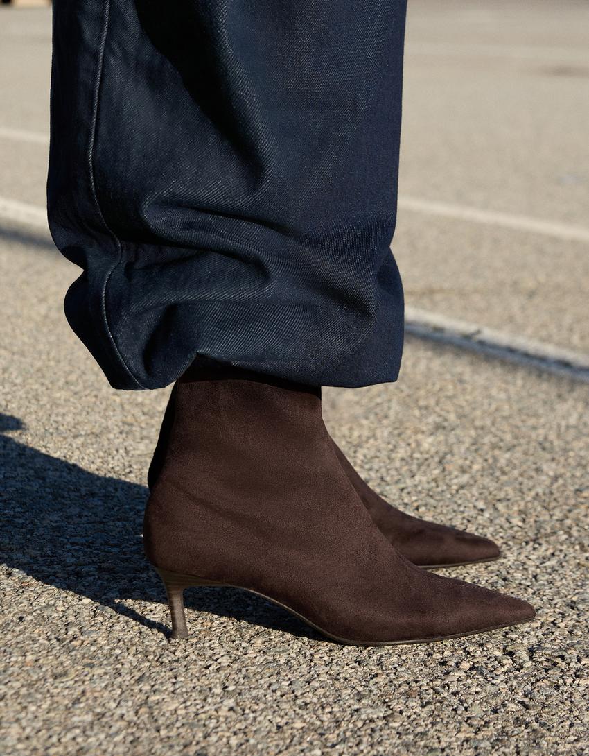 Stivaletti kitten heel-Marrone