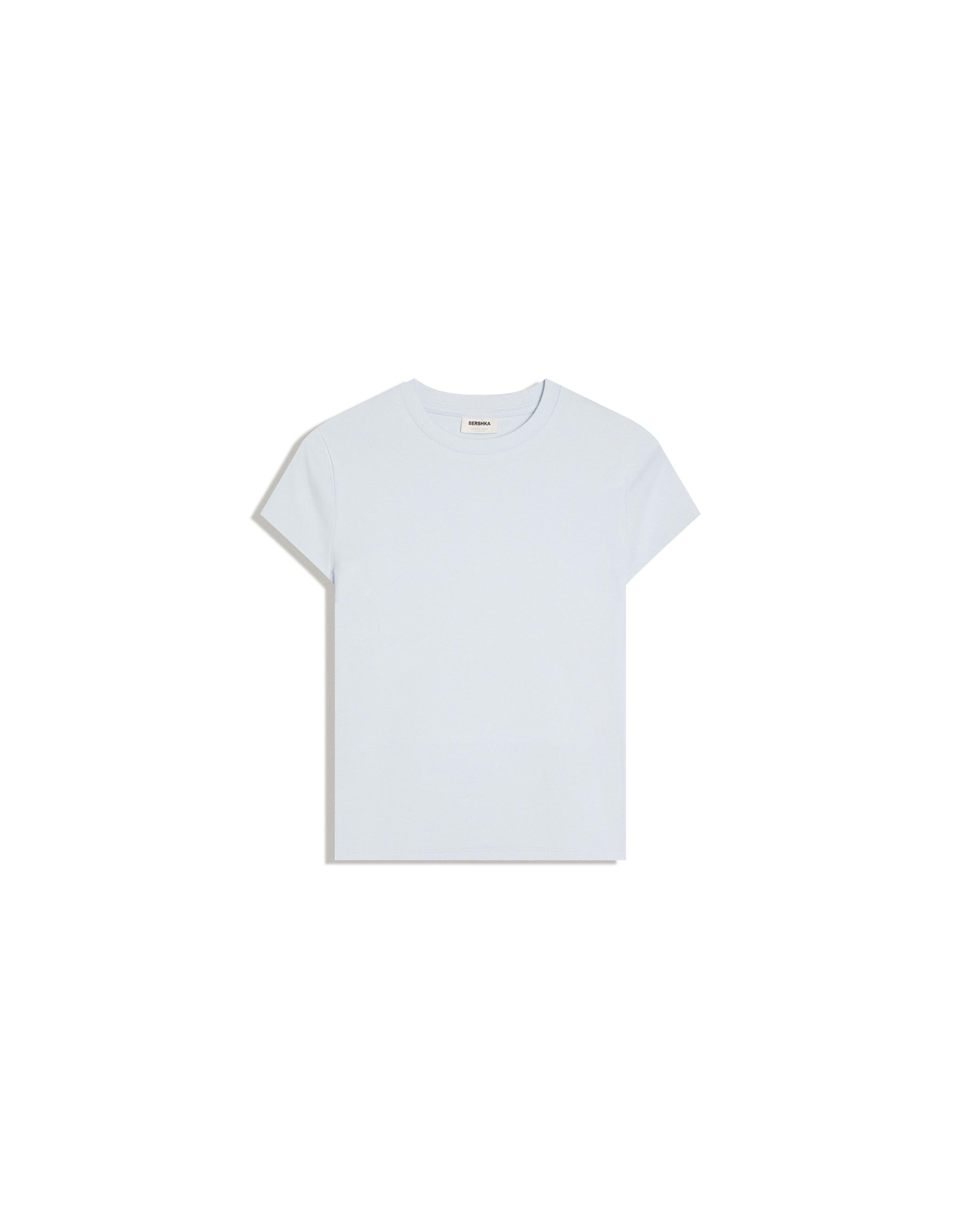 Short sleeve round neck T-shirt — Light blue