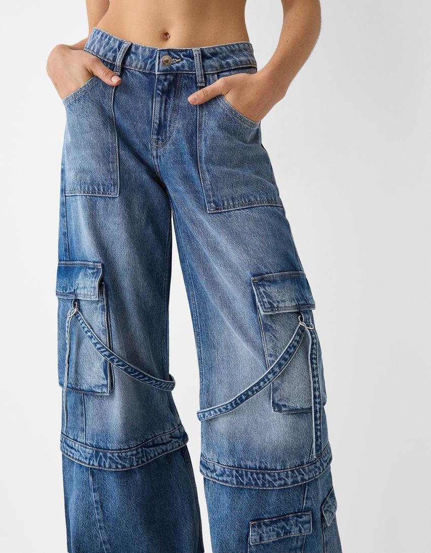 جينز كارغو فضفاض-أزرق فاتح-6