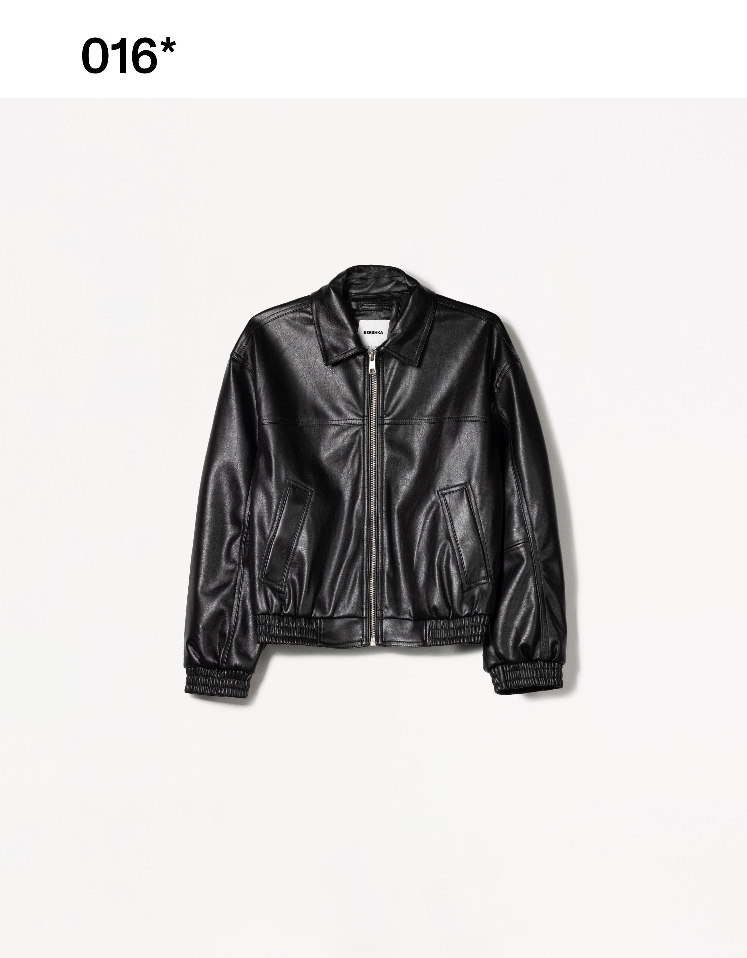Leather effect jacket — Black