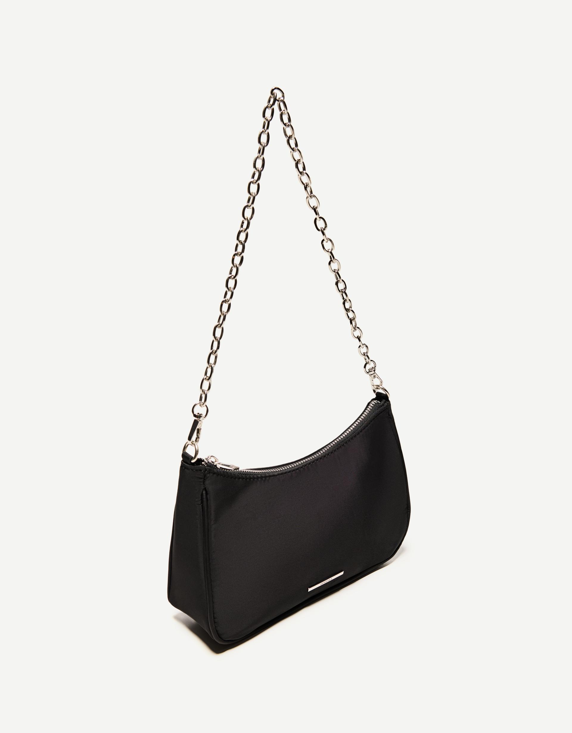 Sac bandoulière multiposition satinée chaîne Femme Bershka