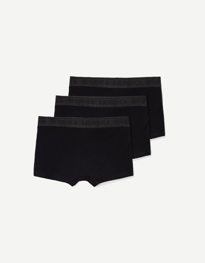 Pack 3 boxers cintura print-Negro