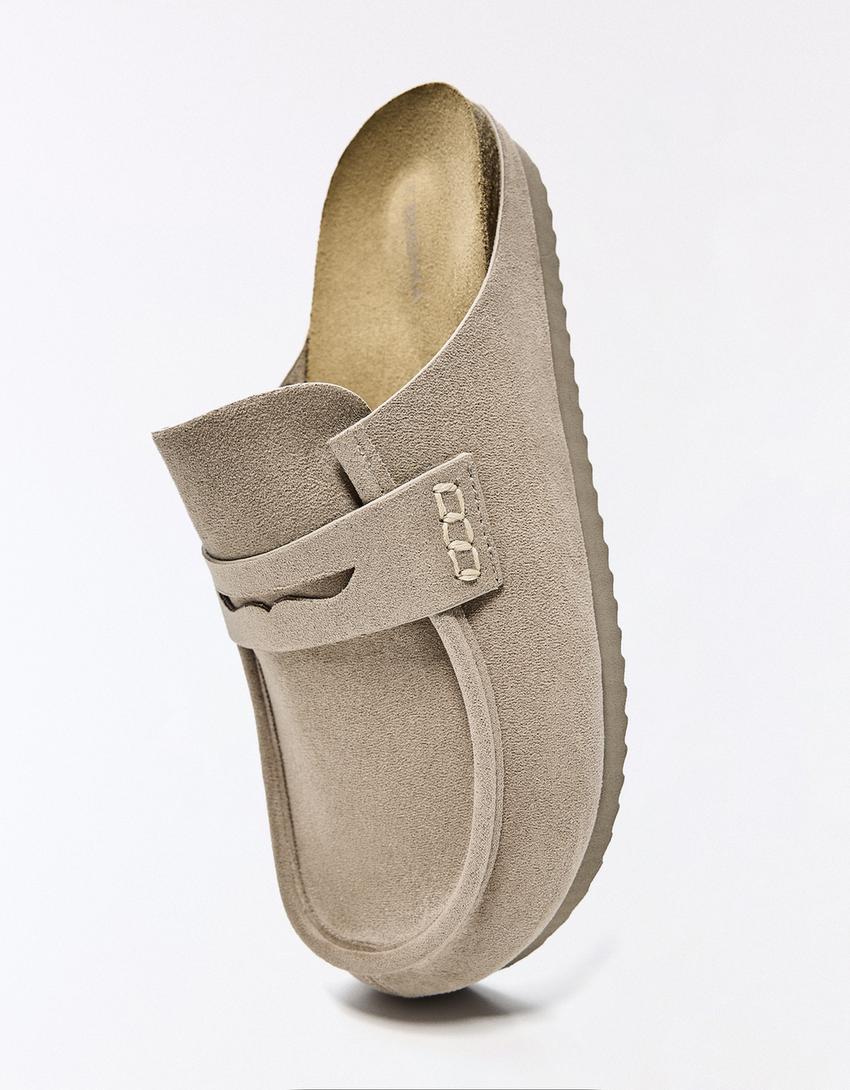 Mules détail masque-Taupe