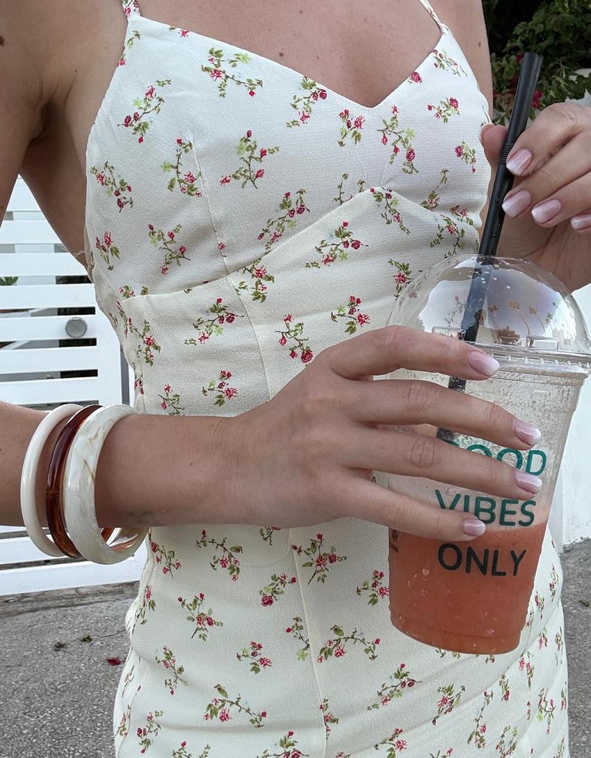 Vestido midi estampado-Verde-4