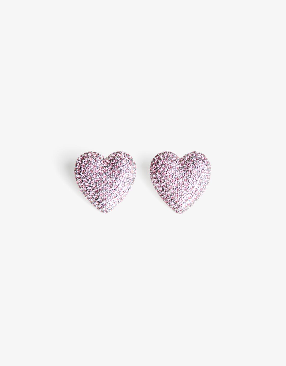 Rhinestone heart earrings