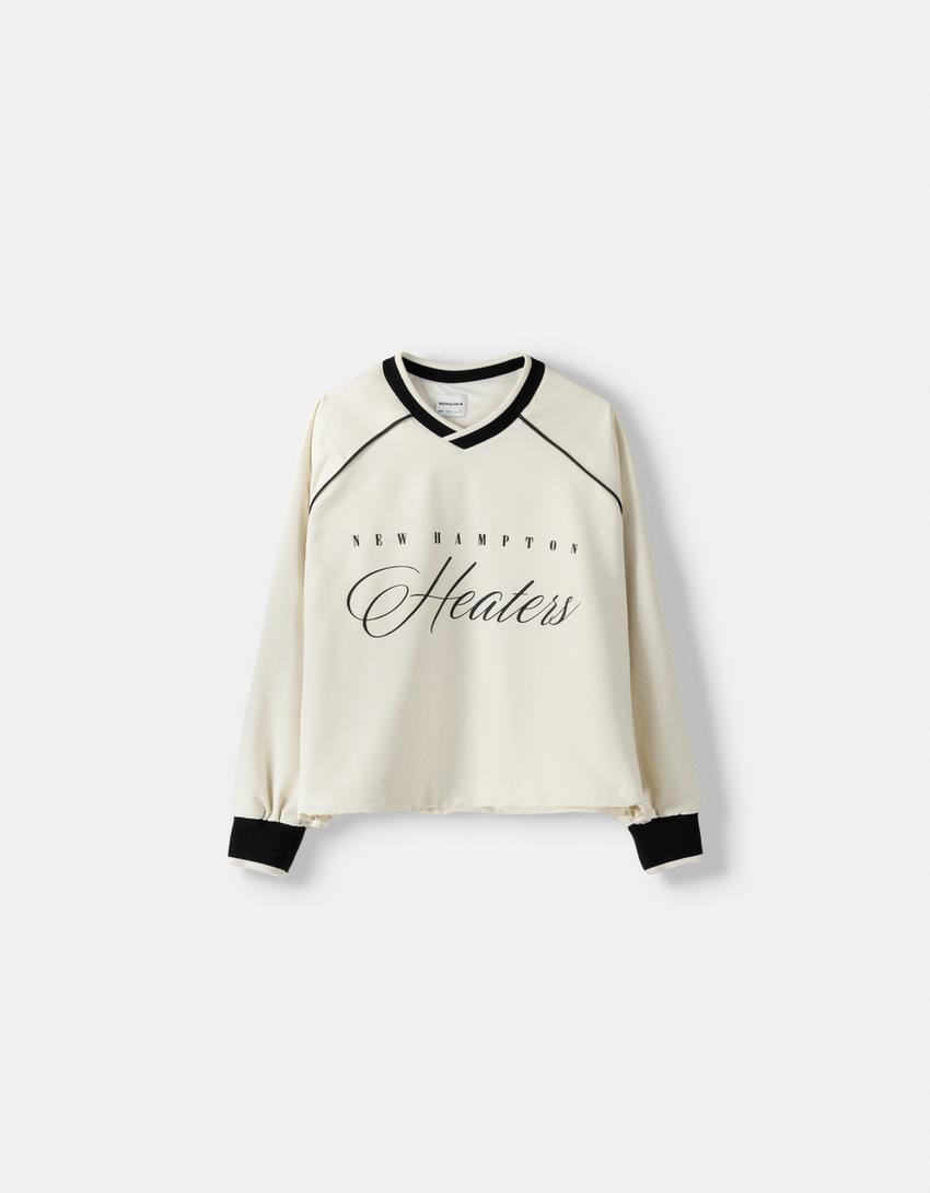 سويت شيرت بطبعة-أبيض مطفي-4