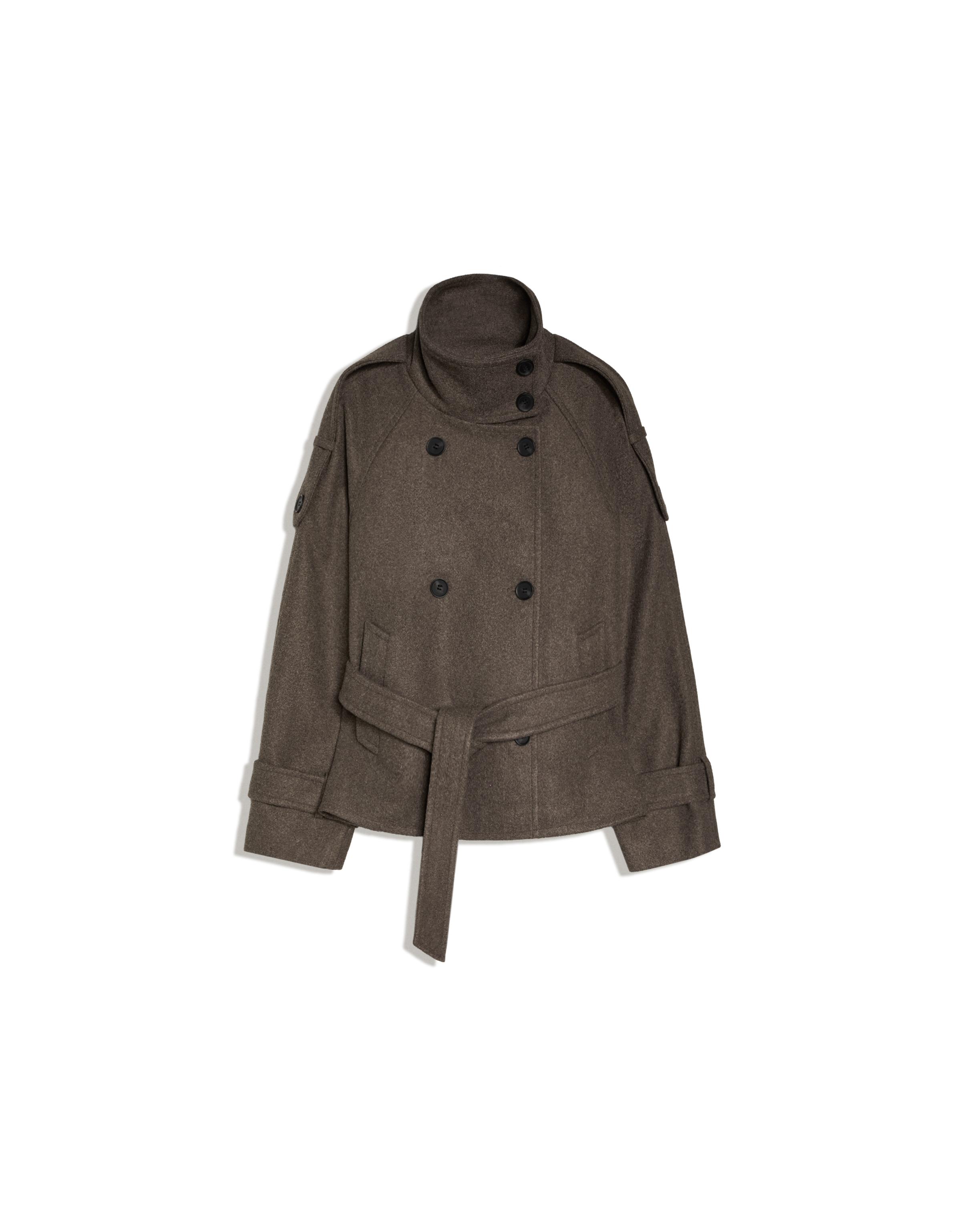 Funnel neck trench jacket — Sand