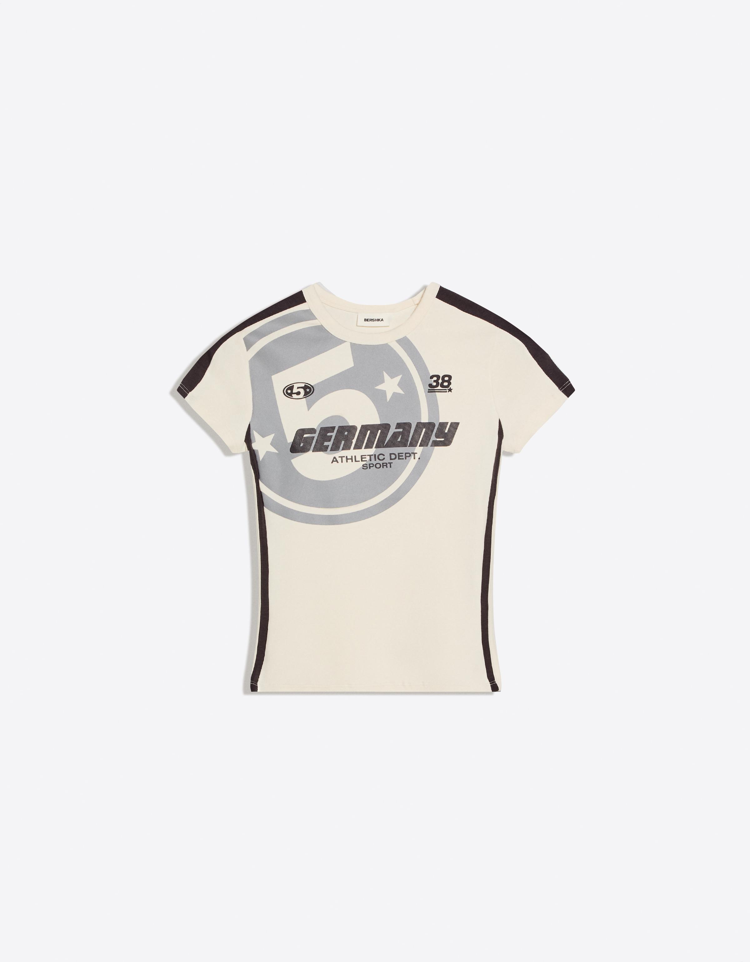 Short sleeve sport print T-shirt — White