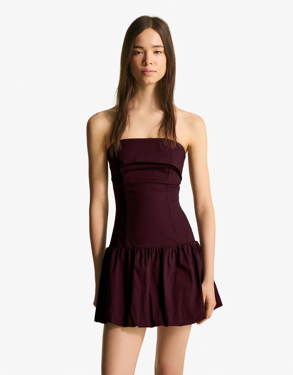 Vestido mini bandeau balão