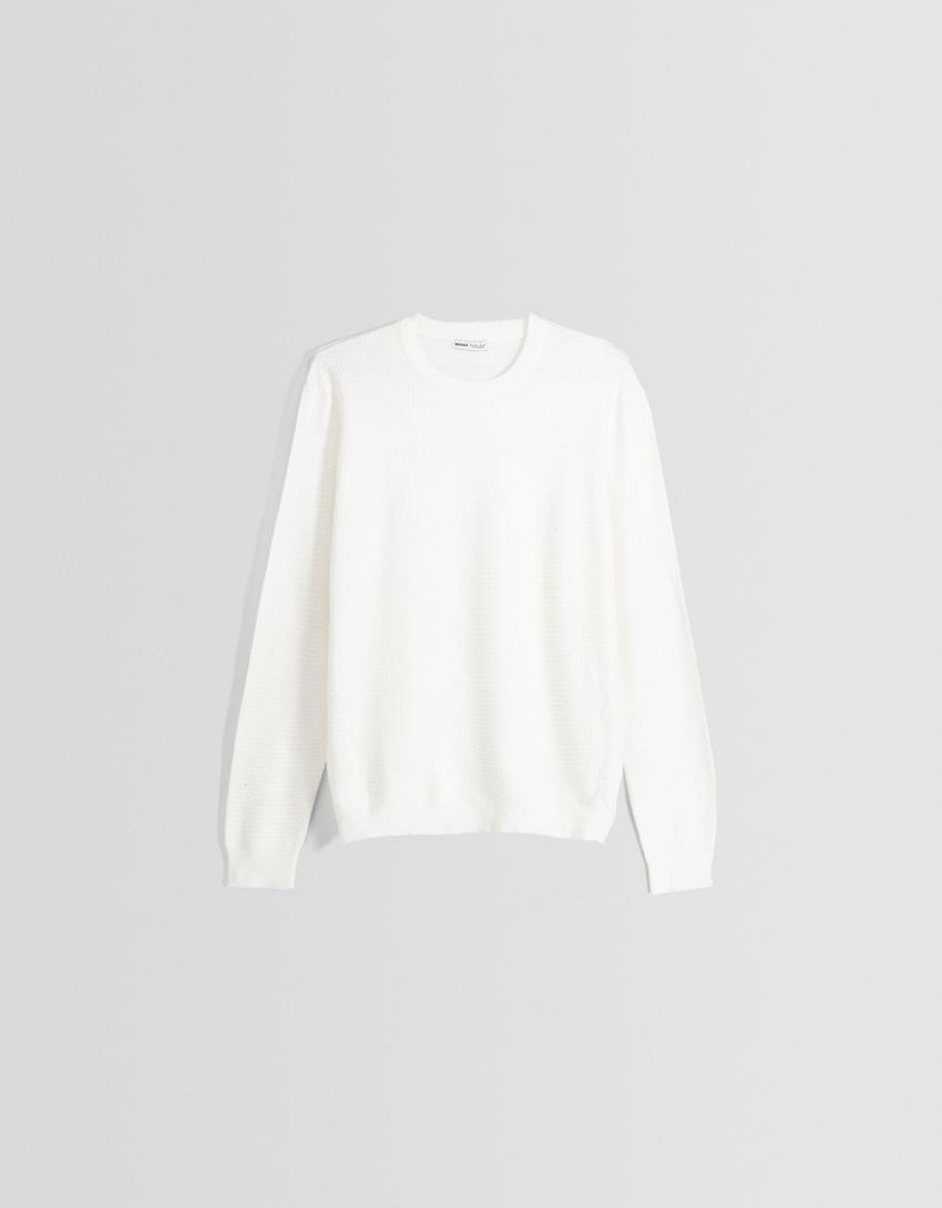 Pull texturé-Blanc-4
