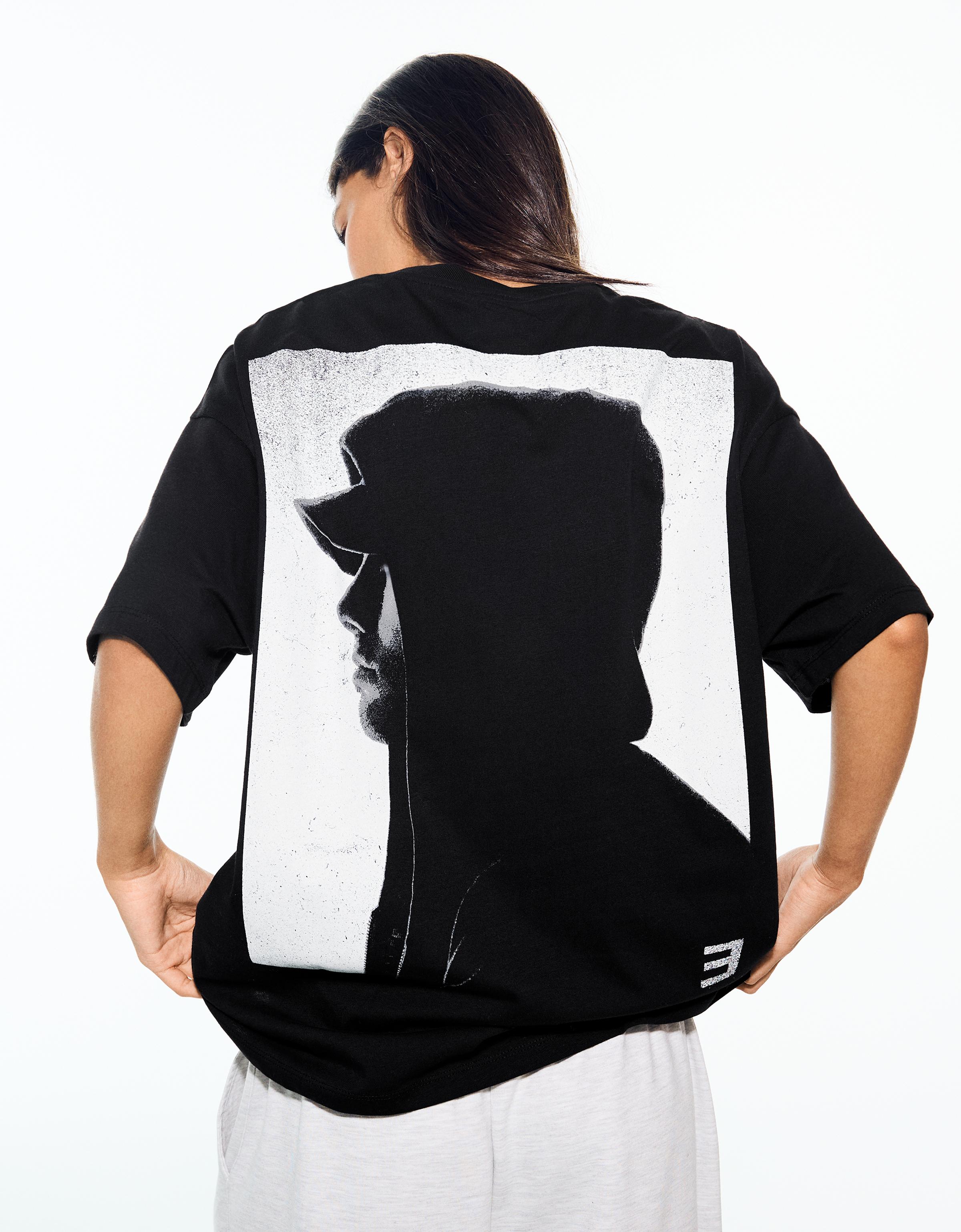 Bershka Oversize kısa kollu EMINEM baskılı tişört görsel 5