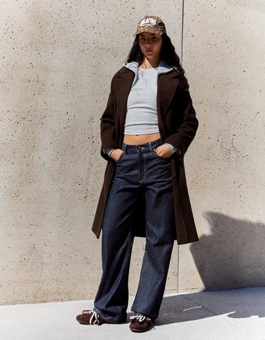Soft-touch long coat — Brown 1