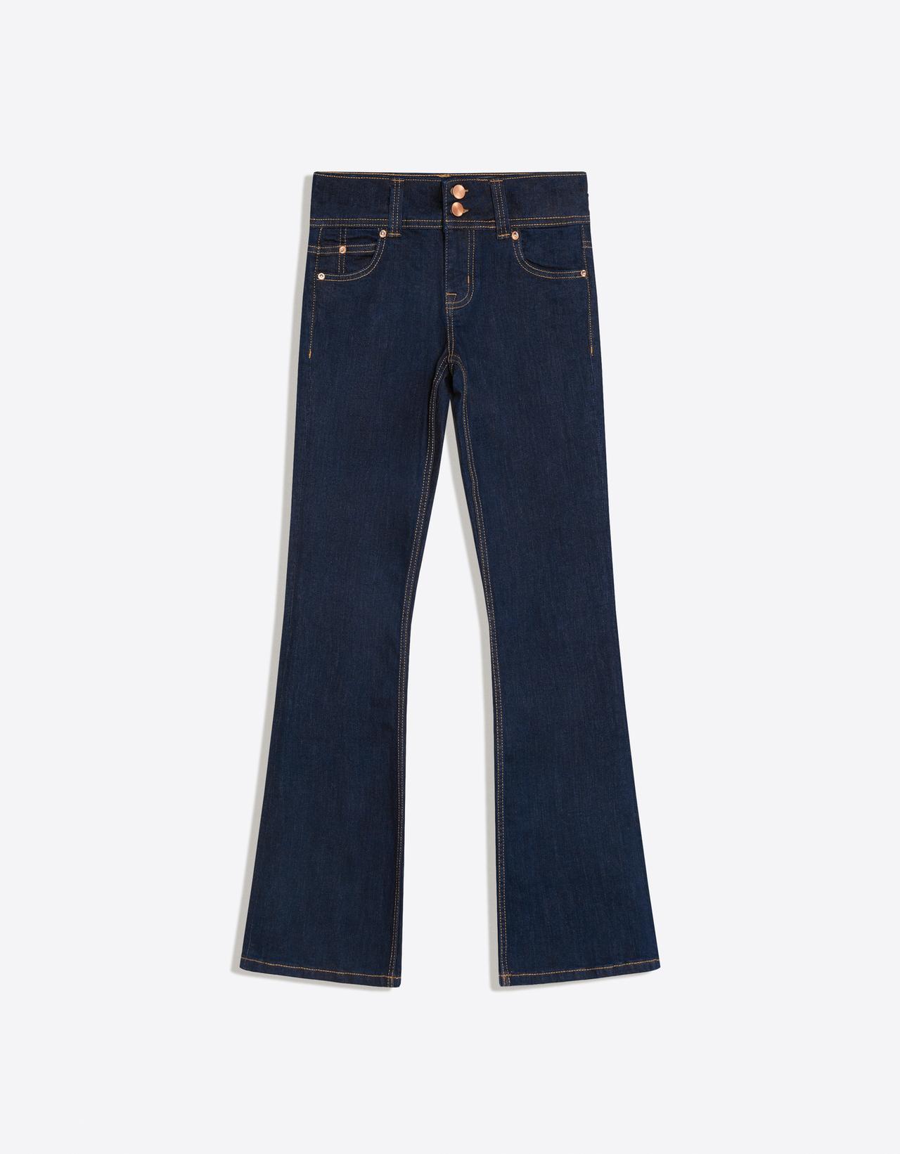 Boot-cut jeans with tabs — Navy