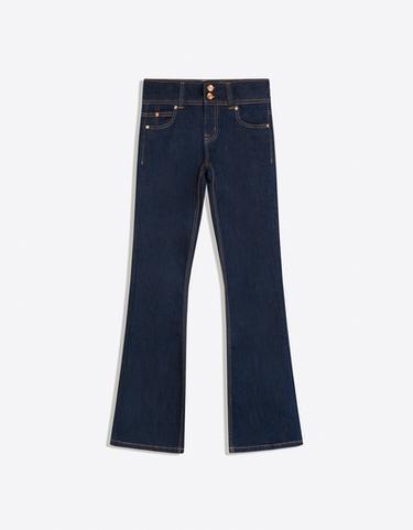 Boot-cut jeans with tabs — Navy 6