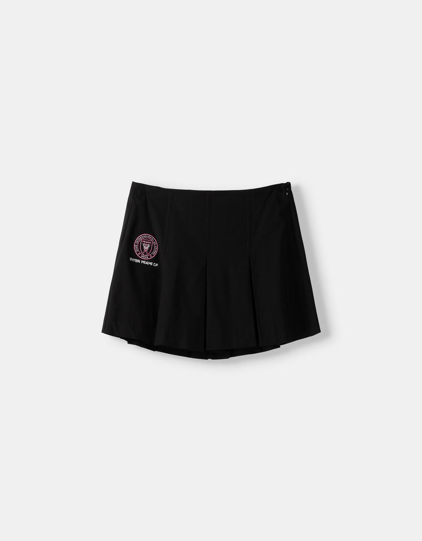Inter Miami CF mini skirt with box pleats-Black