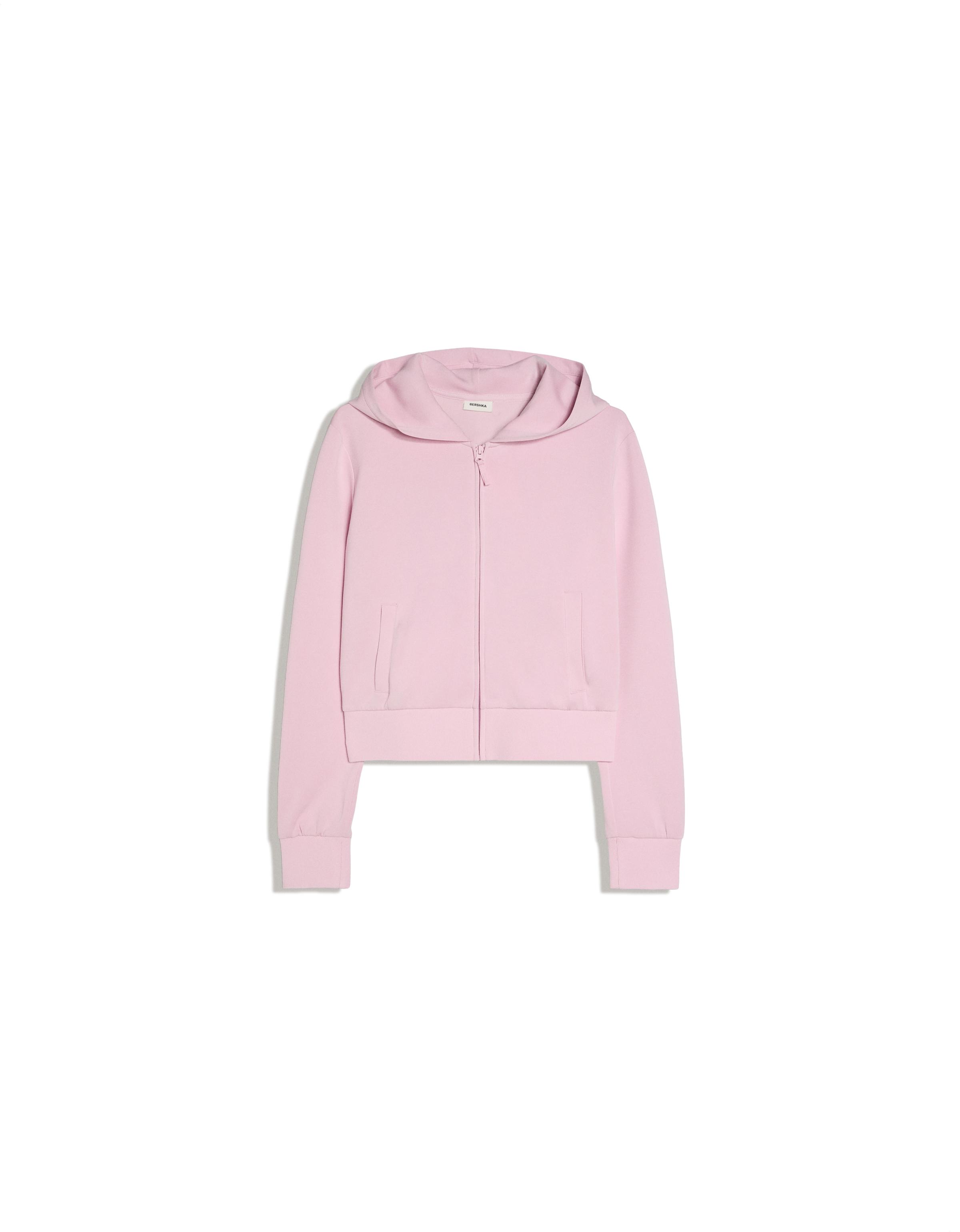 Bershka Fermuarlı kapüşonlu sweatshirt görsel 4