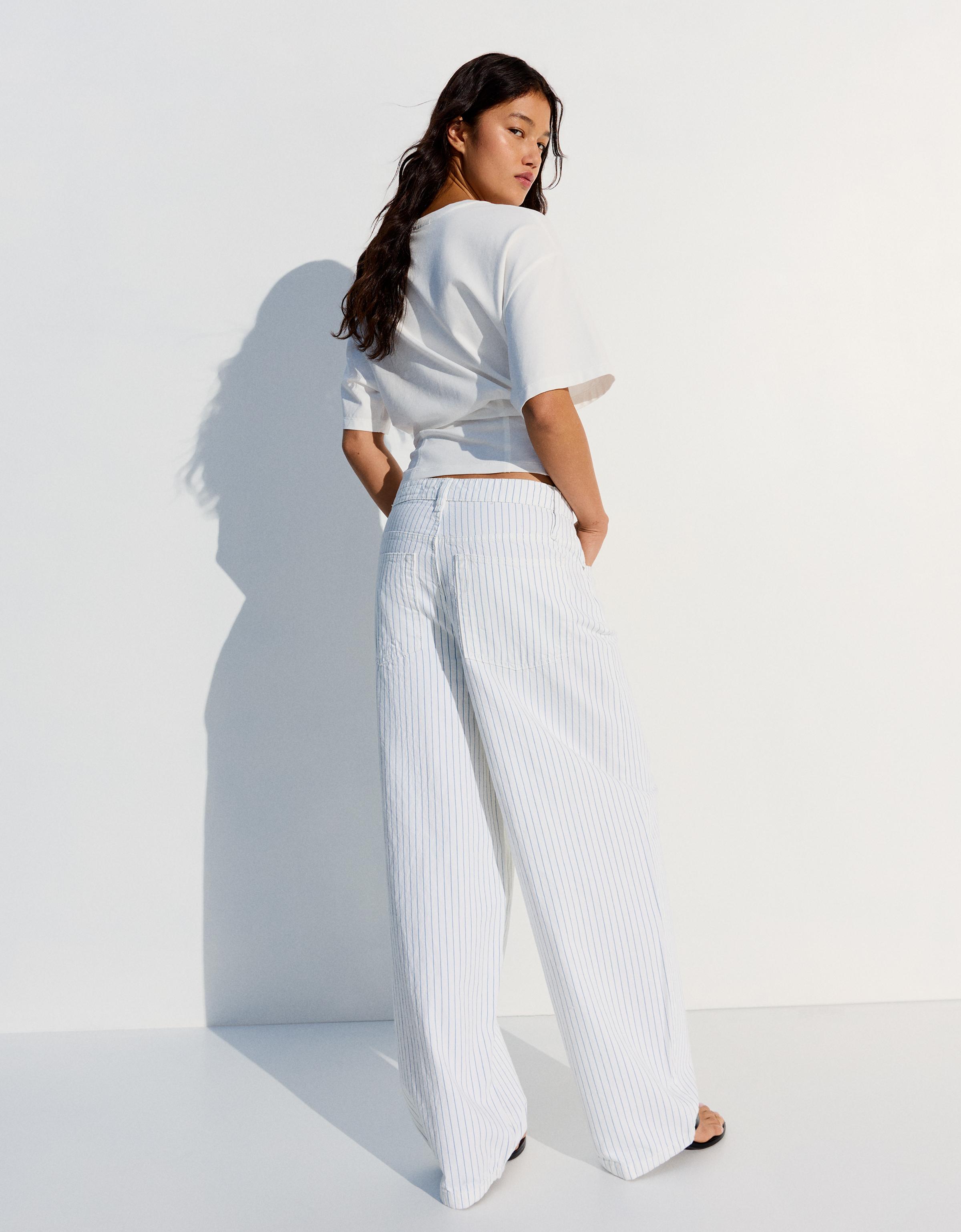 Stripe balloon trousers