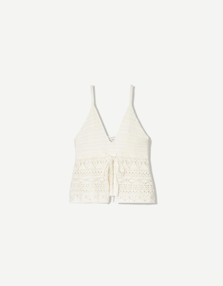 Crochet top-Cream