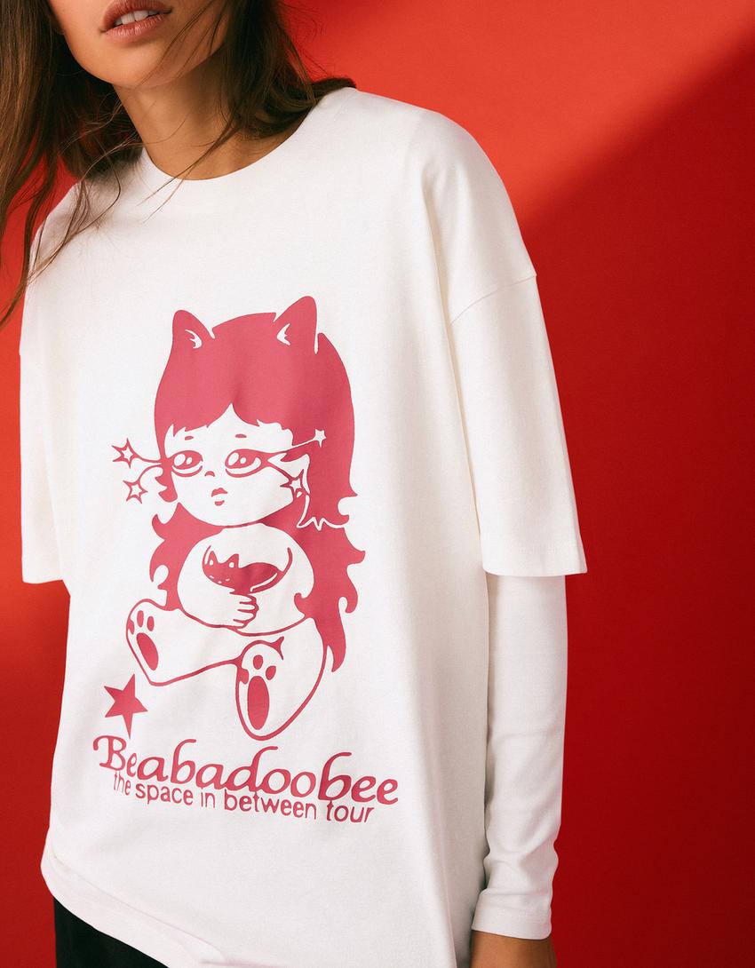 Beabadoobee short sleeve print T-shirt-White