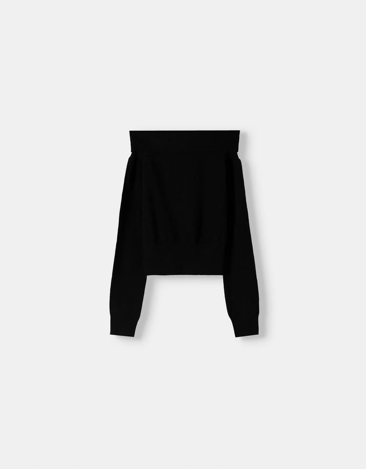 Sweter z dekoltem z odkrytymi ramionami