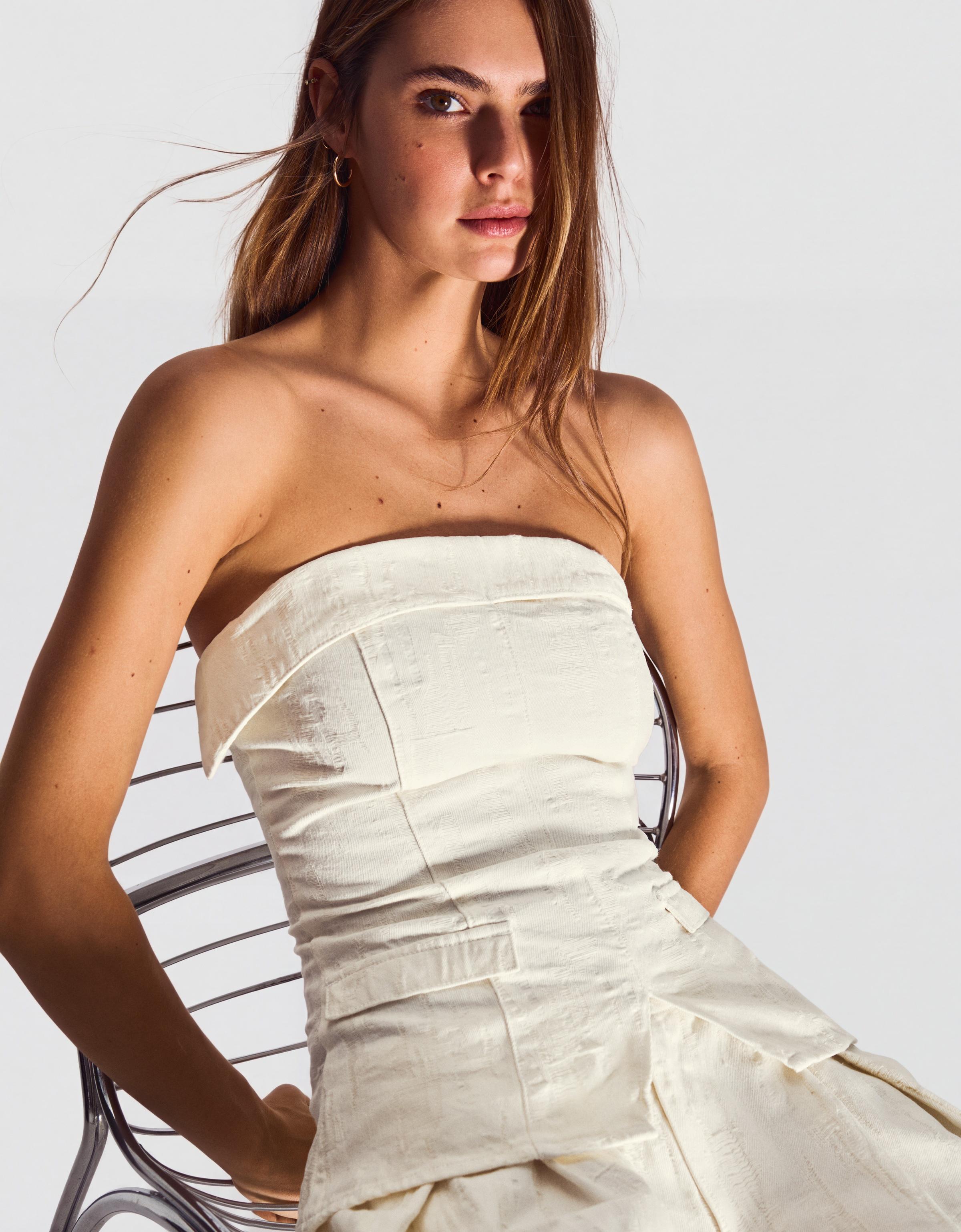 Denim bandeau top - Görsel 25