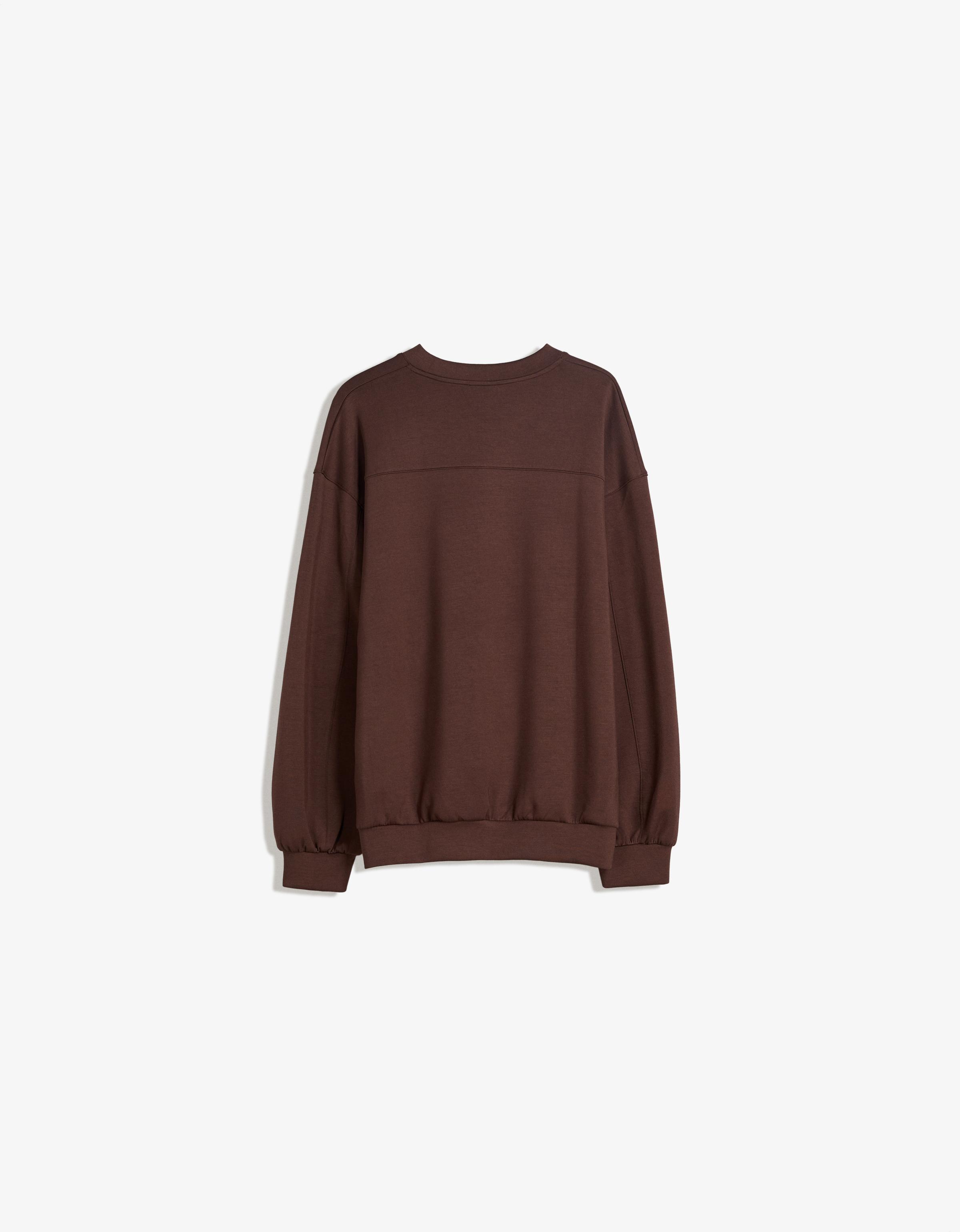 Oversize round neck sweatshirt — Brown