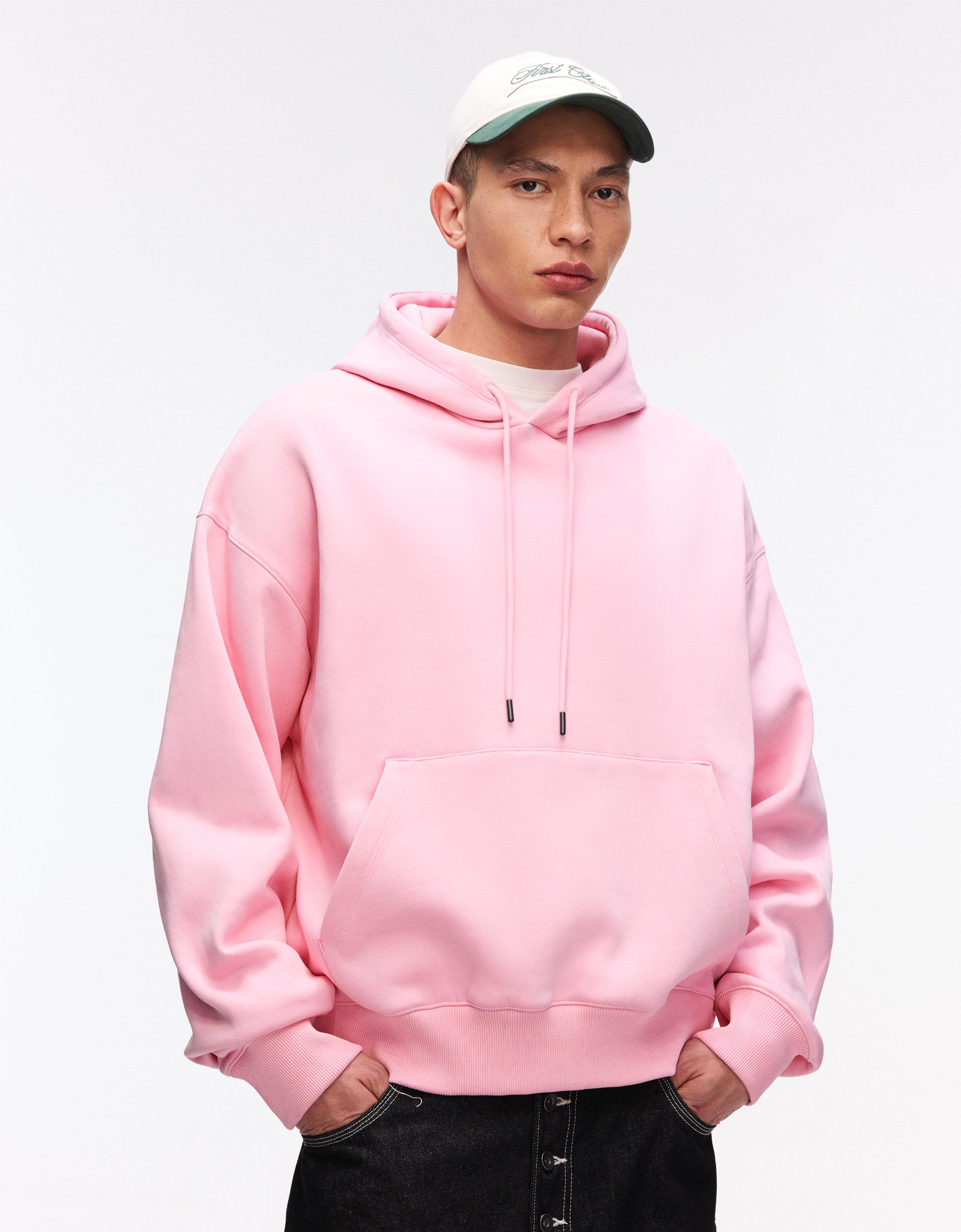 Bershka Kapuzenpullover Herren M Rosa